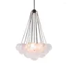 Pendant Lamps Bubble Glass Chandelier 19/37 Balls Black Gold Chandeliers Modern Lamp For Dining Room Living Decoration