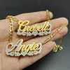 Customized Double Plated Name Necklace Two Tone Nameplate Stainless Steel Names Chain Gift For Her Jewelry 240106