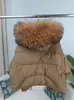 OFTBUY Winterjacke Frauen Echt Fox Pelz Waschbären Kragen Mit Kapuze Abnehmbare Ärmel Warme Ente Unten Lose Streetwear Oberbekleidung 240105