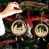 クリスマスの装飾ロープ彫刻木製のスライス付きツリーペンダントプロップ装飾木製素朴なクリスマスイヤーパーティー装飾