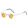 Солнцезащитные очки с откидной крышкой в стиле стимпанк, мужские, в маленькой металлической оправе, круглые солнцезащитные очки в стиле панк, женские, крошечные очки в стиле ретро, очки UV400