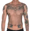 Débardeurs pour hommes CLEVER-MENMODE Hommes Résille Sexy Strass Brillant See-Through Gilet Creux Mesh T-shirt Sans Manches Vêtements Transparents