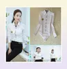 Fashion Women Body Shirt Long Sleeve Peter Pan Collar Blouses Ladies OL Bodysuit Plus Size Blusas Cardigan Women Tops256r1881145