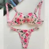 Bragas para mujer VICTORIAS SECRET Carta sujetador y panty set sexy encaje mujer ropa interior tanga lencería sujetador conjunto push up sin costuras rosa regalo traje 231031 Q63Q