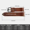 Maikes Quality Watch Band Oil Wax Leather Strap Vintage Dark Brown Accessories Watchband 20mm 22mm 24mm för 240106