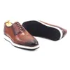 Classique hommes Oxford en cuir véritable à la main à lacets chaussures décontractées pour hommes solide casquette orteil baskets mâle extérieur quotidien chaussures