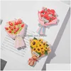 Buzdolabı Mıknatıs Reçine Çiçek Mıknatıs Etiketleri Ayçiçeği Gül Tipleri Beyaz Tahta Ofisi İçin Karanfil P O BAŞKA DOĞRU TESLİMİ H DHI31