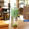 Water Bottles Juice Mug Practical Travel Portable Transparent With Lid And Straw Home Accessories Cup Creative Reusable Drinking Tools