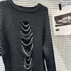 Chandails pour femmes High Street Chaîne en métal creux avec trous cassés Pull en vrac tricoté épais