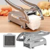 Professional Potato French Fry Cutter Machine with 2 Blades Stainless Steel Manual Vegetable Potato Slicer Kitchen Gadgets 240105