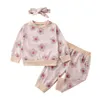 Set di abbigliamento Neonata San Valentino Outift Bambino Cuore Stampa Vestiti Felpa da neonato Pantaloni Set da 3 pezzi Abito floreale carino