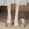 Sandals Bow High Heels Slippers Shoes Women Crystal Luxury Flip Flops 2024 Designer Chunky Elegant Slingback Pumps Mujer Slides