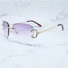 26% OFF Strass Hommes Femmes Carters Lunettes Ovales Nuances Sans Monture Mode Gros Gros Designer SunglassesKajia Nouveau