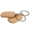 Keychains 7Pcs Blank Wooden Key Tag Chain Rectangle Wood Blanks Keyrings