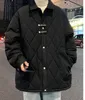 Men's winter American lightweight cotton jacket, men's diamond checkered loose and warm