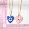 Hanger Kettingen 1 Pc Emaille Onregelmatige Hart Turkije Oog Voor Vrouwen Starry Oceaan Blauw Evil Liefde Ketting Sleutelbeen Kettingen Sieraden