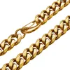 15mm Hip Hop rostfritt stål Smooth Miami Cuban Link Chain Halsbandsmycken Set Full 5A Zircon 18K Gold Plated Accessories