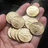 10pcs USA Siedzący Liberty Small Gold Coin 1880 Copy 23 mm Collection Monety2558