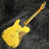 Hot sell good quality Relic Electric Guitar, Alder Body, Yellow Color, Maple Fingerboard, 6 Strings Guitarra, Free Shipping can be customized
