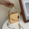 Trend Tasarımcı Debriyaj Çantası Altın Gümüş Pvc Kutu Tasarım Partisi Akşam Zinciri Omuz Crossbody Çantalar Mini Çantalar ve Çantalar 240106