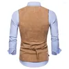 Gilets pour hommes 2024 automne / hiver mode couleur unie velours côtelé simple boutonnage grand gilet de costume