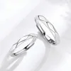 Bandringar mode svart vit ring geometriska oegentligheter smidiga par justerbara ringar enkelhet Studentparty juvelyl240105