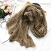 Japanese Style Linen Cotton Tassel Scarf Men For Bufandas Solider Color Spring Autumn Warm Soft Kroean Scarves 211231224O