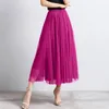 Юбки, весенняя сетчатая фиолетовая юбка с высокой талией для женщин, мода 2024, облегающая плиссированная юбка средней длины, женская элегантная праздничная юбка Faldas