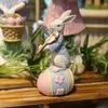 Aesthetic Rabbit Playing an Instrument Home Decor Resin Interior Desk Garden Animal Figurine Ornament Crafts Gift 240106