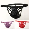 Cuecas sexy homens sissy jockstrap briefs ultra-fino malha respirável roupa interior sem costas bolsa tanga transparente biquíni calcinha erótica