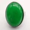 Cluster Rings Green Jade Stone Oval Bead GEM Finger Ring Jewelry For Woman Gift Size 8 X120