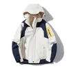 Winter Mens Hooded Parka Coat Waterproof Twopieces Sets 3 in 1 Men Windbreaker Hiking Jacket 240105