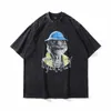 T-Shirt surdimensionné Vintage Y2K, Hip Hop Dobermann chien Animal imprimé graphique, Streetwear délavé, mode Harajuku, haut ample