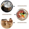 Dinnerware Sets Hangiri Japanese Sashimi Rice Bowl Sushi Oke Mixing Tub With Lid Wooden Bucket Serving For