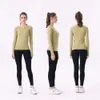 L-99 Yoga Clothes Women's Sports Long Sleeve T-shirt Running High Elastic Fast Dry Fitness Slim Fit Top Ladies White T Shirts For Women