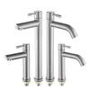 Bathroom Sink Faucets Stainless Steel Faucet Short Or Tall Basin Deck Mounted Single Holder One Hole Cold Tap For Supplies
