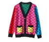 Fashion Rainbow Designer Women knitted Sweaters 2024 new women's loose-fitting outer wear spring cardigan lazy style sweater jacket
