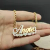 Customized Double Plated Name Necklace Two Tone Nameplate Stainless Steel Names Chain Gift For Her Jewelry 240106