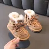 Bottes d'hiver pour enfants, chaussures de neige confortables et chaudes en peluche pour garçons et filles, antidérapantes, à la mode, en coton, taille 18-30