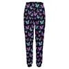 Spodnie damskie wielokolorowe motyle kolorowe zwierzęce dresowe wierze streetwearne wiosna żeńska modna grafika nadmierne spodni Prezent urodzinowy