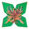 100% Twill Silk Women Scalf Marka luksusowa indyjskie pióra duże kwadratowe szaliki Pi prezenty Fase Feathers Crown Silk Shawls 130*130CM 240106