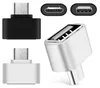 Mikrotyp C -adapterkonverterare USB OTG -adaptrar för Samsung Android -telefon Tangentbord PC Camera White Black5721619