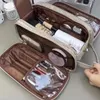 Brand Designer PU Leather Stone Pattern Women's Makeup Bag Casual Storage Large Capacity Pillow Cosmetic 240106