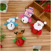 Christmas Decorations Tree Ornament With Bell Santa/Snowman/Reindeer/Bear Pendant Xmas Decoration Kids Gifts Drop Delivery Home Gard Dhnuf