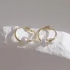 Ohrstecker 2024, minimalistisches Kupfer-Messing mit S925-Silber-Nadel-Ohrring mit Imitationsperle, Persönlichkeitsschmuck, Damen, Alltagskleidung
