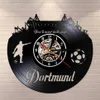 Dortmund City Skyline Wall Clock German States Football Stadium Fans Celebration Wall Art Vinyl Record Wall Clock Y2001092330