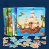 Giocattoli di intelligenza Nuovo 20 pezzi Montessori Puzzle 3D Cartoon Animal Veicolo Puzzle in legno Gioco Apprendimento precoce Giocattoli educativi per bambini 24327