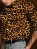 Chemises décontractées pour hommes, chemise hawaïenne d'automne, motif léopard, impression 3D, rue en plein air, manches longues, vêtements de mode, hauts cool