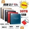 Drive Hard Drive M.2 SSD 500 ГБ 1TB Flash Drive Внешний тип высокоскоростной USB3.1 2TB 4TB 8TB Portable HD -диск для ноутбука 221105