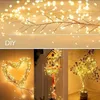 1pc 236.22in/200LED lumière de conte de fées lumière de pétard LED 8 modes de clignotement télécommande USB avec minuterie étanche cluster étoiles lumières décoration d'arbre de Noël.